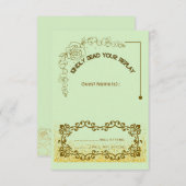 Blumengrün - Hochzeitskarte RSVP Karte (Vorne/Hinten)