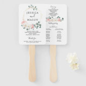 Blumengrün-Hochzeitsprogramm Fächer (Vorne und Hinten)