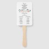 Blumengrün-Hochzeitsprogramm Fächer (Rückseite)