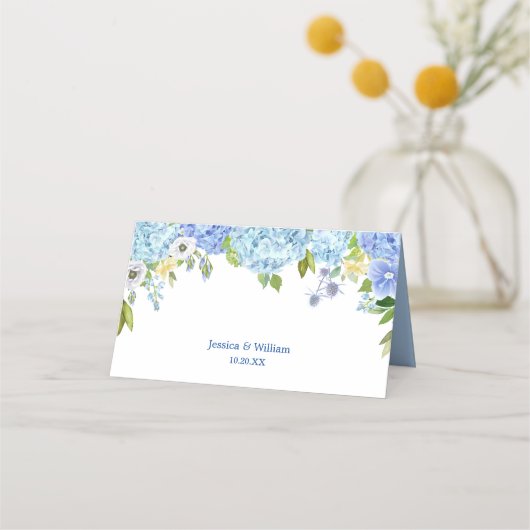 Blumengrün Hochzeitstisch Platzkarte (Rückseite)