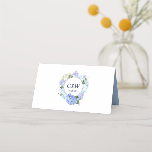 Blumengrün Hochzeitstisch Platzkarte (Rückseite)