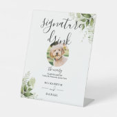 Blumengrün Hochzeitstorte Unterschrift Drink Sockelschild (Vorderseite)