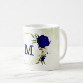 Blumengrün in Königsblau Kaffeetasse (VorderseiteRechts)