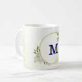 Blumengrün in Königsblau Kaffeetasse (Vorderseite Links)