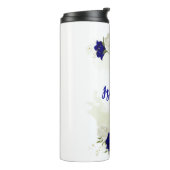 Blumengrün in Königsblau Thermosbecher (Nach links gedreht)