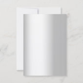 Blumengrün in weißem Silber Moderne Hochzeit Einladung (Rückseite)