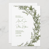 Blumengrün-Karte im Wasserfarbenstil Hochzeit Einladung (Vorne/Hinten)