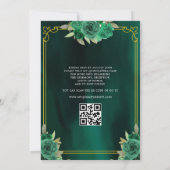 Blumengrün Kleid QR Code Quinceanera Einladung (Rückseite)