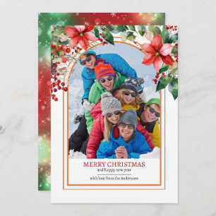 Blumengrün Kreieren Sie Ihr eigenes Foto Feiertagskarte