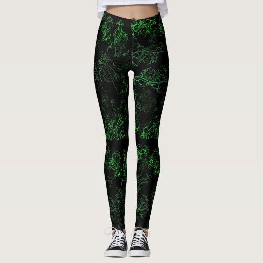 Blumengrün-Leggings Leggings (Vorderseite)