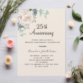 Blumengrün Leinen 25. Einladung