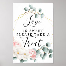 Blumengrün Liebe ist süße Lieblingssignatur Poster