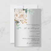 Blumengrün Luxus QR-Code UAWG Hochzeit Einladung (Vorderseite)