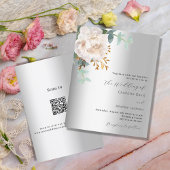 Blumengrün Luxus QR-Code UAWG Hochzeit Einladung