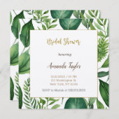 Blumengrün Minimal Calligraphisches Brautparty Einladung (Vorne/Hinten)