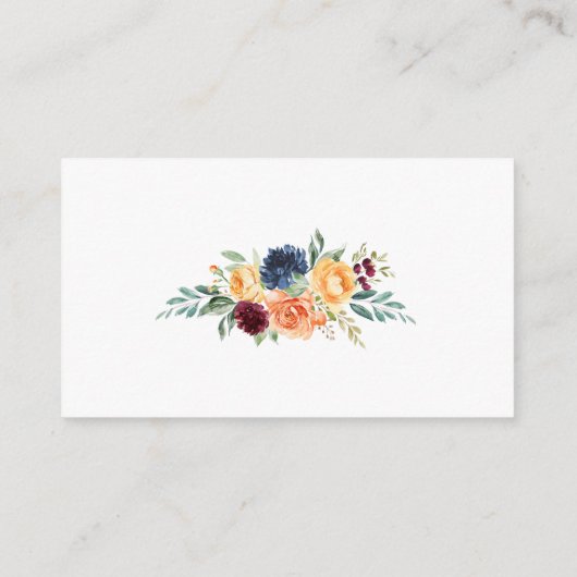 Blumengrün-Mischfarben-Hochzeitsregister Begleitkarte (Rückseite)