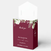 Blumengrün Monogram Burgundy Wedding Geschenkschachtel (Geöffnet)