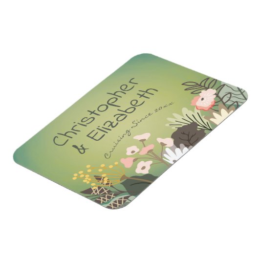 Blumengrün-Monogramm-Kreuzfahrtschiff-Türsucher Magnet (Linke Seite)