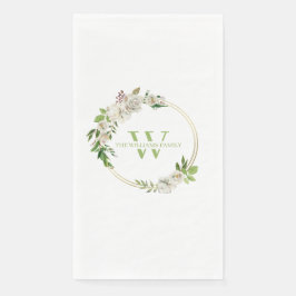 Blumengrün-Monogramm Serviette