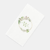 Blumengrün-Monogramm Serviette (Ecke)