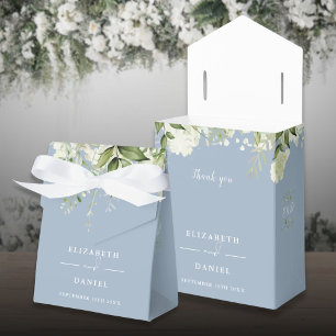 Blumengrün-Monogramm Staubblau Hochzeit Geschenkschachtel