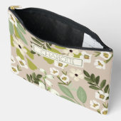 Blumengrün Muster Moderne Zubehörtasche (Offen)