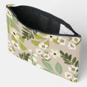 Blumengrün Muster Moderne Zubehörtasche (Offen)