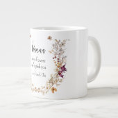Blumengrün Oma Grandkids Namen Jumbo-Tasse (Vorderseite Rechts)