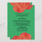 Blumengrün Orange Rose Rustikale Hochzeit im Herbs Einladung (Vorne/Hinten)