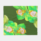 Blumengrün-orchid Blume Fleecedecke (Vorderseite (Horizontal))
