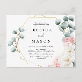 Blumengrün Paare Dusche Einladung Postkarte