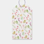 Blumengrün Pink Bow Rustic Baby Dusche Geschenkanhänger (Rückseite)