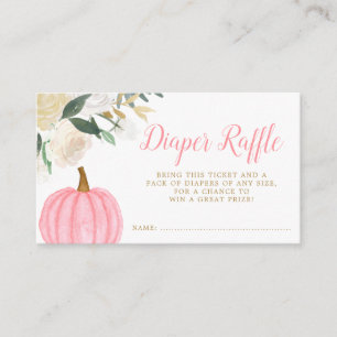 Blumengrün Pink Pumpkin Fall Windeln Raffle Begleitkarte