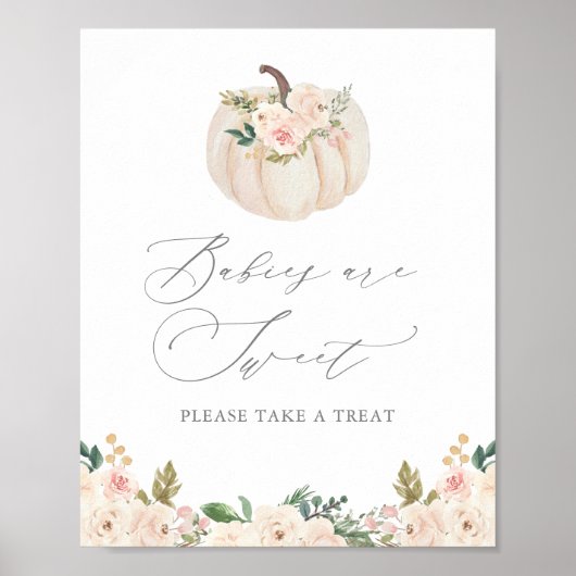 Blumengrün Pumpkin Baby Dusche Leckereien Untersch Poster (Vorne)