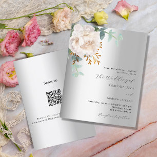 Blumengrün QR UAWG Hochzeit Einladung