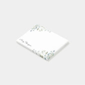 Blumengrün-Rahmen-Monogramm-Name Post-it Klebezettel (angewinkelt)