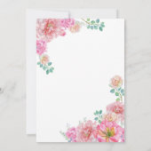 Blumengrün & rosa Wasserfarben Süß 16 Einladung (Rückseite)