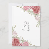 Blumengrün Rose Brautparty Einladung (Rückseite)