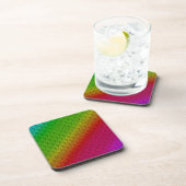 Blumengrün roter Regenbogen Gradient Diagonal Blen Getränkeuntersetzer (Rechte Seite)