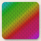 Blumengrün roter Regenbogen Gradient Diagonal Blen Getränkeuntersetzer (Vorderseite)