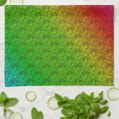Blumengrün roter Regenbogen Gradient Diagonal Blen Handtuch (Gefaltet)
