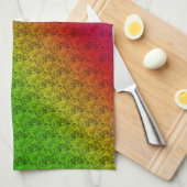 Blumengrün roter Regenbogen Gradient Diagonal Blen Handtuch (Viertel Falte)