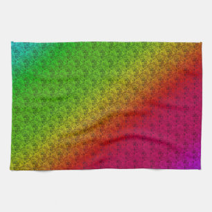 Blumengrün roter Regenbogen Gradient Diagonal Blen Handtuch