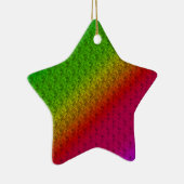 Blumengrün roter Regenbogen Gradient Diagonal Blen Keramik Ornament (Rechts)