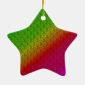 Blumengrün roter Regenbogen Gradient Diagonal Blen Keramik Ornament (Hinten)