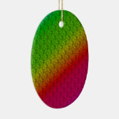 Blumengrün roter Regenbogen Gradient Diagonal Blen Keramikornament (Rechts)