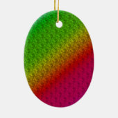 Blumengrün roter Regenbogen Gradient Diagonal Blen Keramikornament (Hinten)