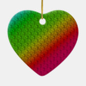 Blumengrün roter Regenbogen Gradient Diagonal Blen Keramikornament (Hinten)