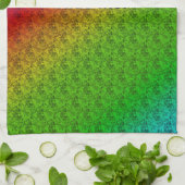 Blumengrün roter Regenbogen Gradient Diagonal Blen Küchentuch (Gefaltet)