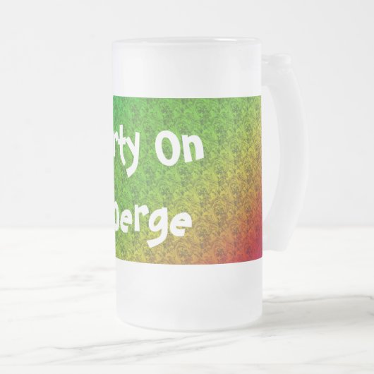 Blumengrün roter Regenbogen Gradient Diagonal Blen Mattglas Bierglas (VorderseiteRechts)